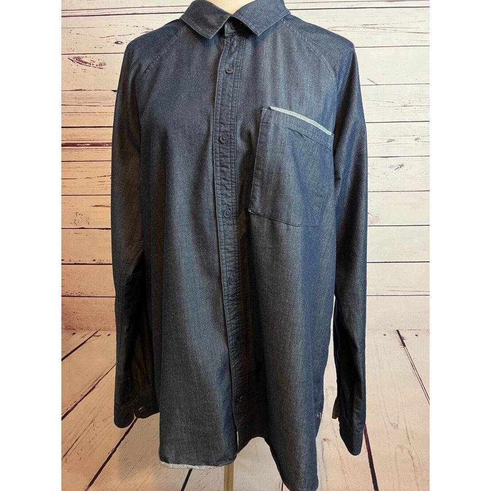 Toad & Co Long Sleeve Denim Shirt Button front XL Extra Large Chambray Yonder‎